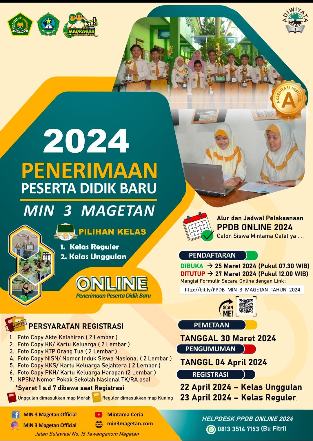 INFO PPDB MIN 3 MAGETAN TAHUN PELAJARAN 2024/2025